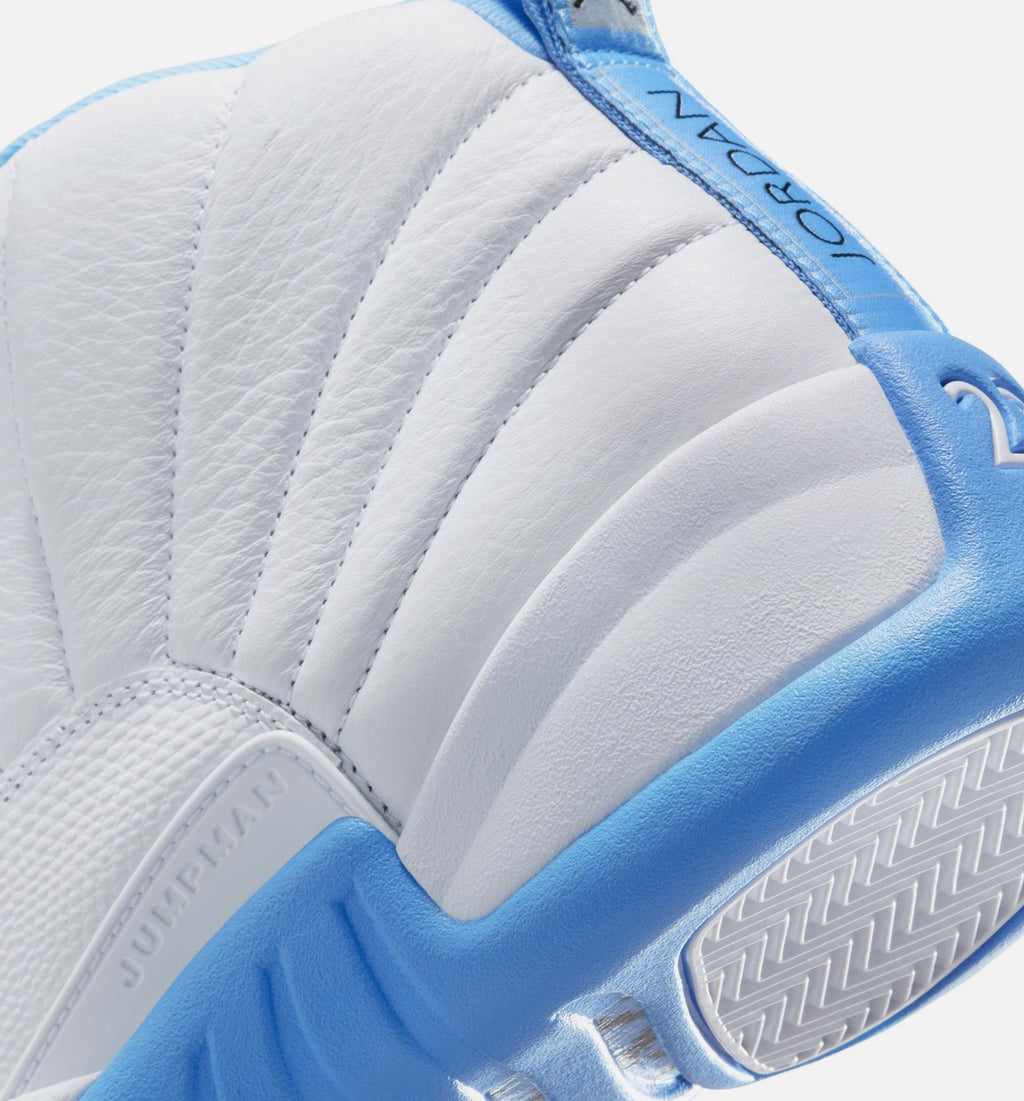 Air Jordan 12 Retro 'White and University Blue' - Men's Lifestyle Sneaker (White/University Blue/Metallic Silver)