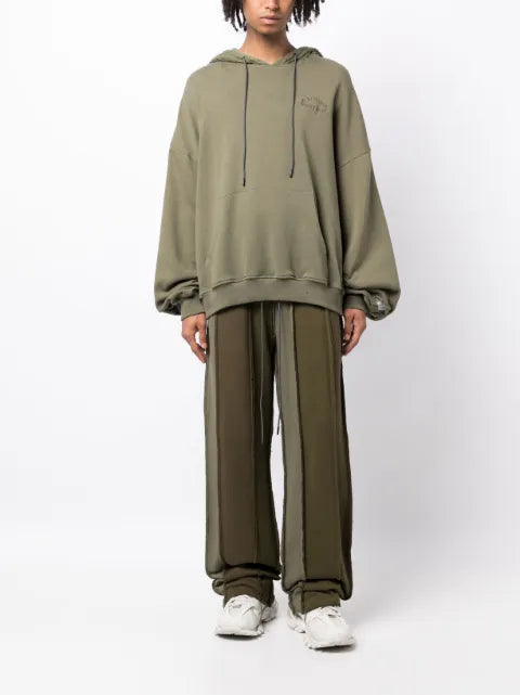 Mostly Heard Rarely Seen logo-embroidered panelled cotton hoodie