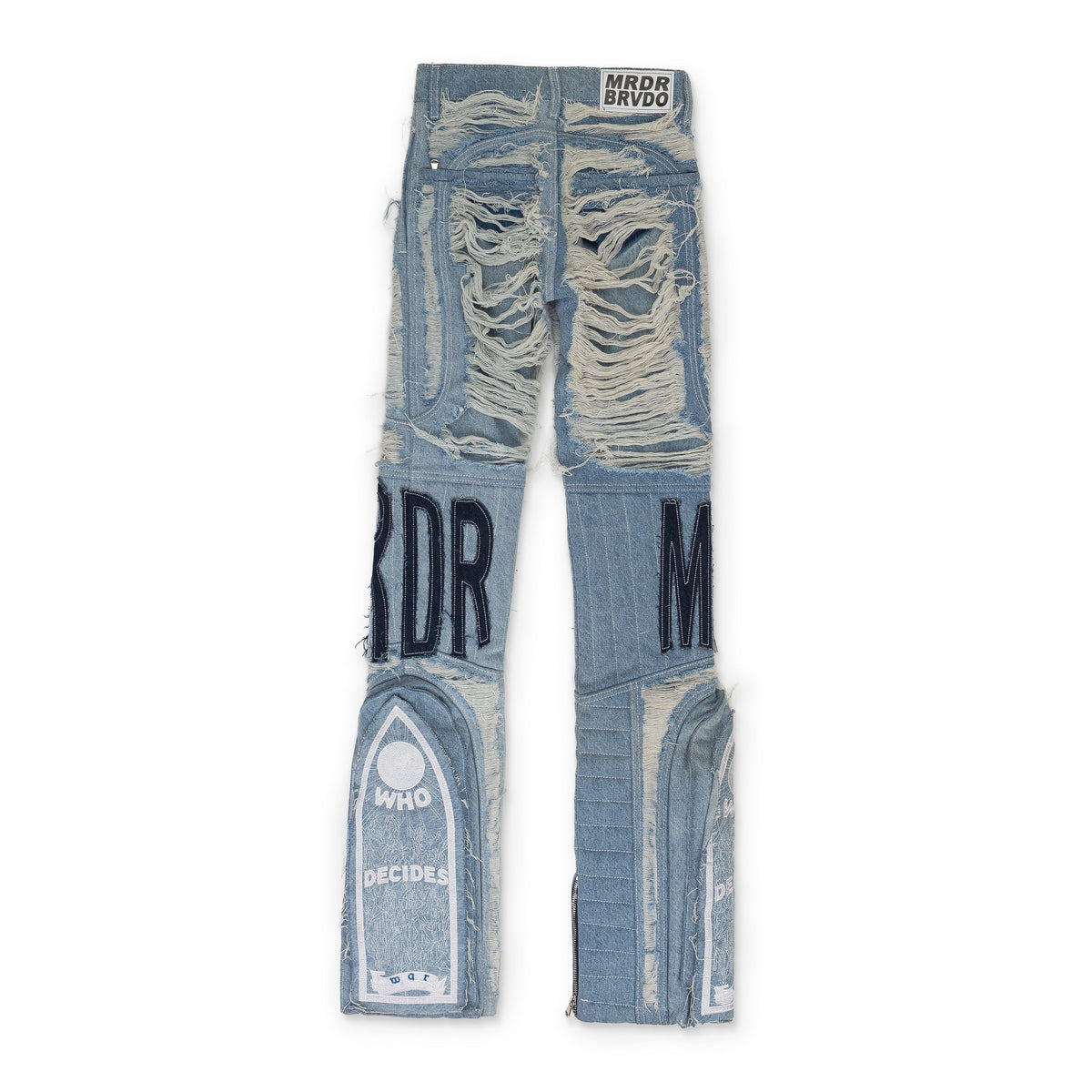 BLUE MRDR MOTO STRAIGHT-FIT JEANS