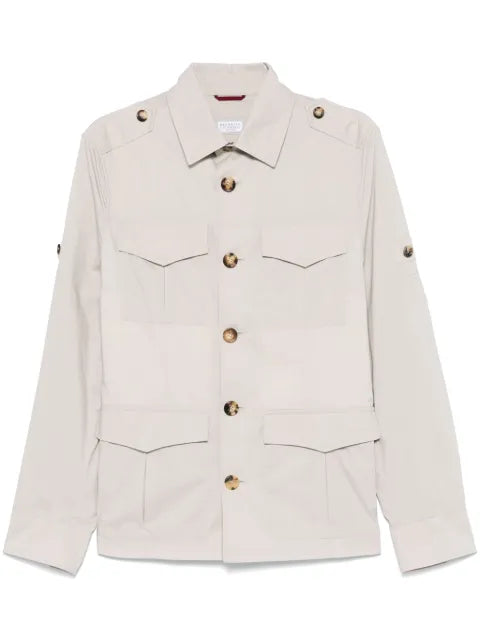 Brunello Cucinelli lightweight water-resistant Techno cotton unlined safari jacket