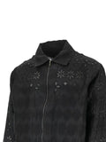 Cmmn Swdn Ares sheer lace-patterned jacket