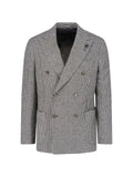 Lardini x Sugar houndstooth double-breasted jacket