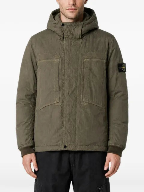 Stone Island quilted hooded jacket
