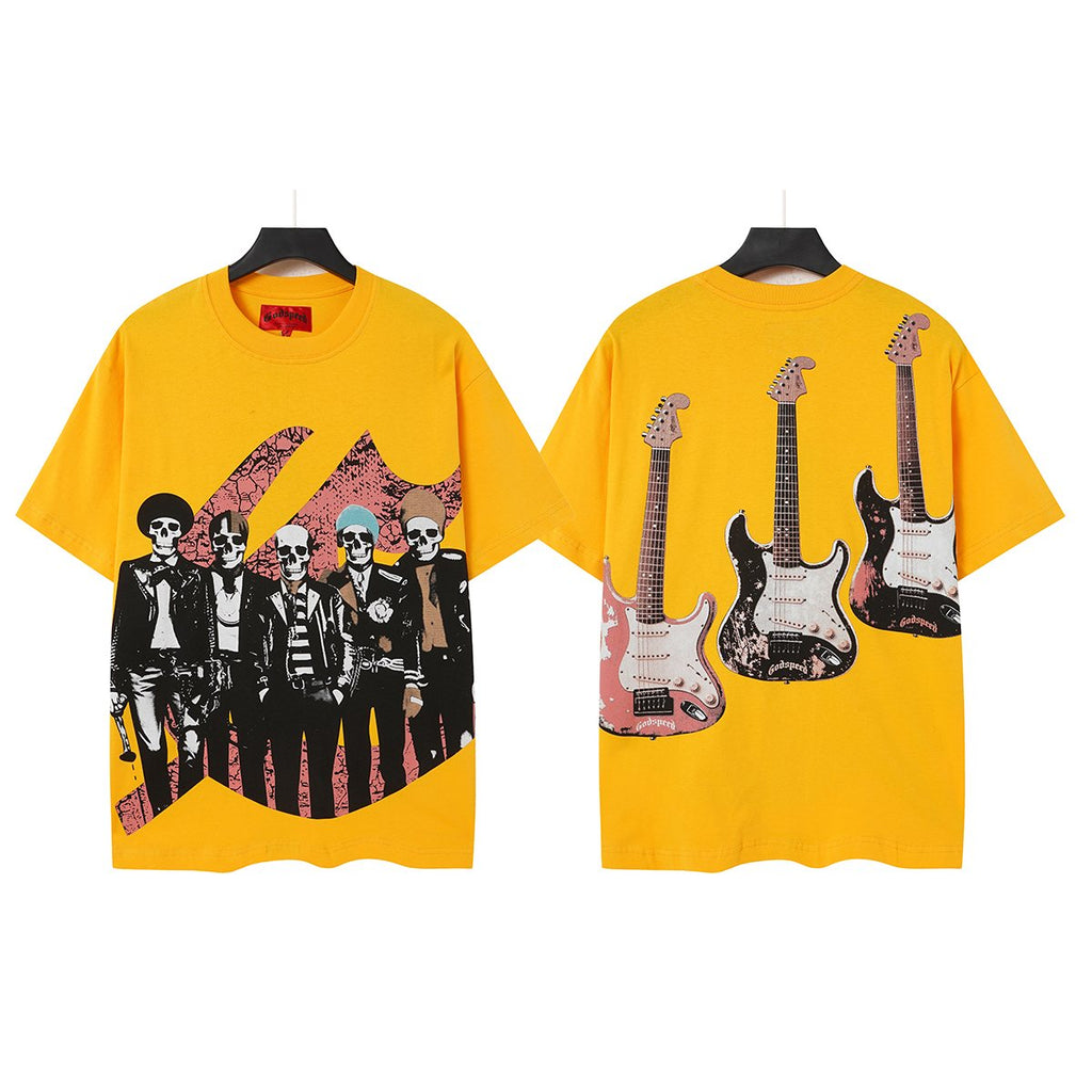 Godspeed Skeleton Band Guitar Graphic T-Shirt