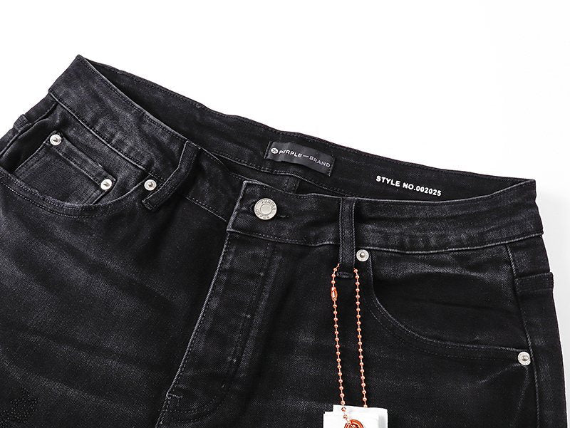 Purple Brand Star Embellished Denim Shorts