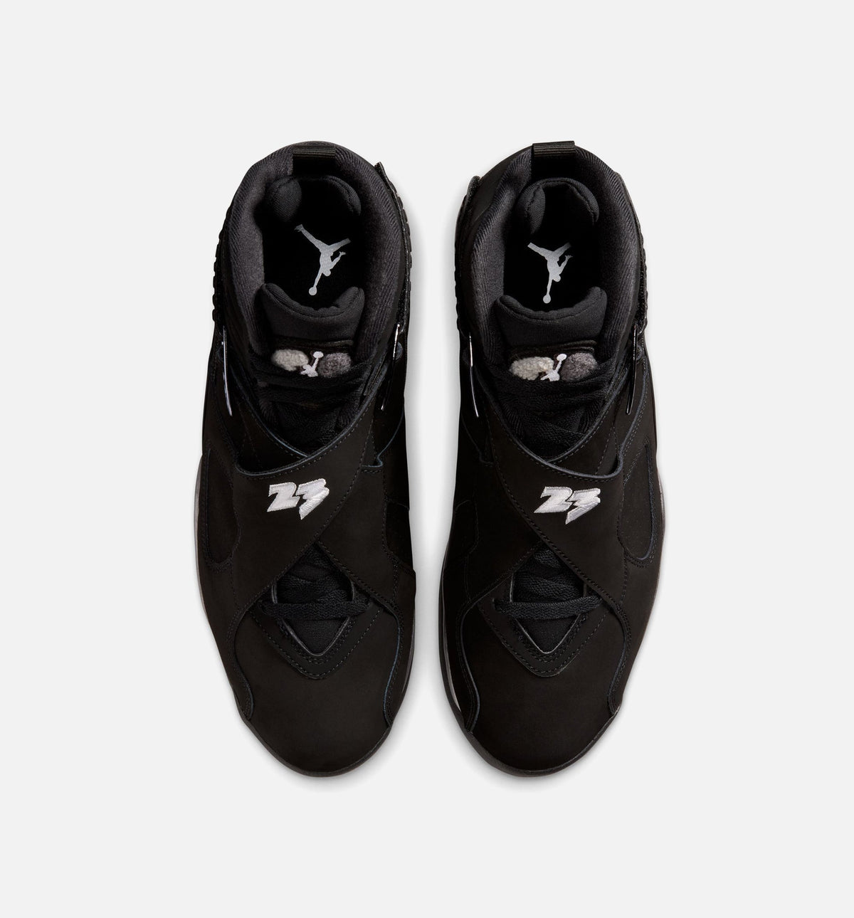 Air Jordan 8 Retro Chrome Men's Sneakers - Black/White/Light Graphite