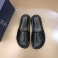 Dior Men's Black Embossed Strap Slide Sandals