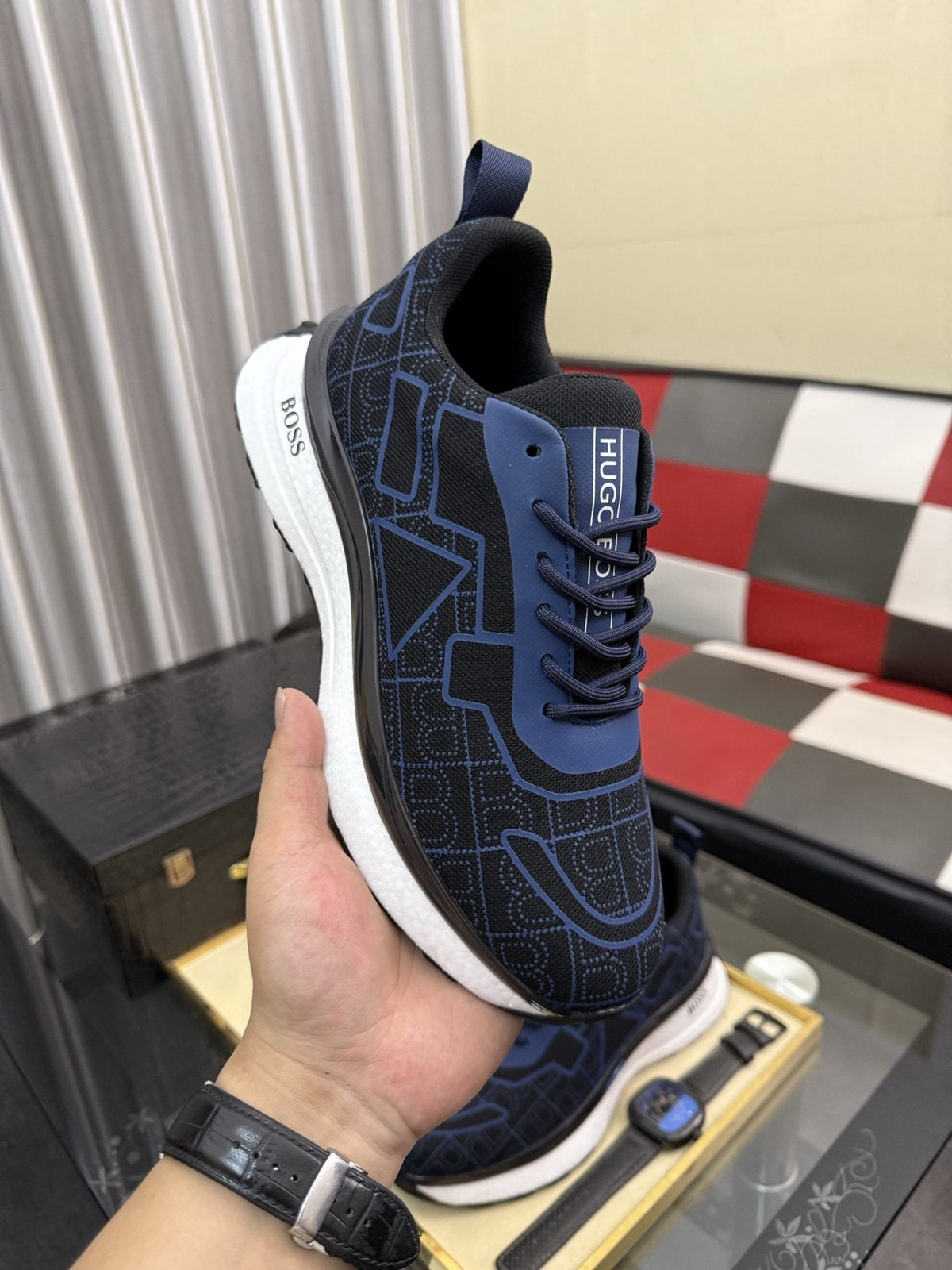 Hugo Boss Men's Geometric Panel Sneakers