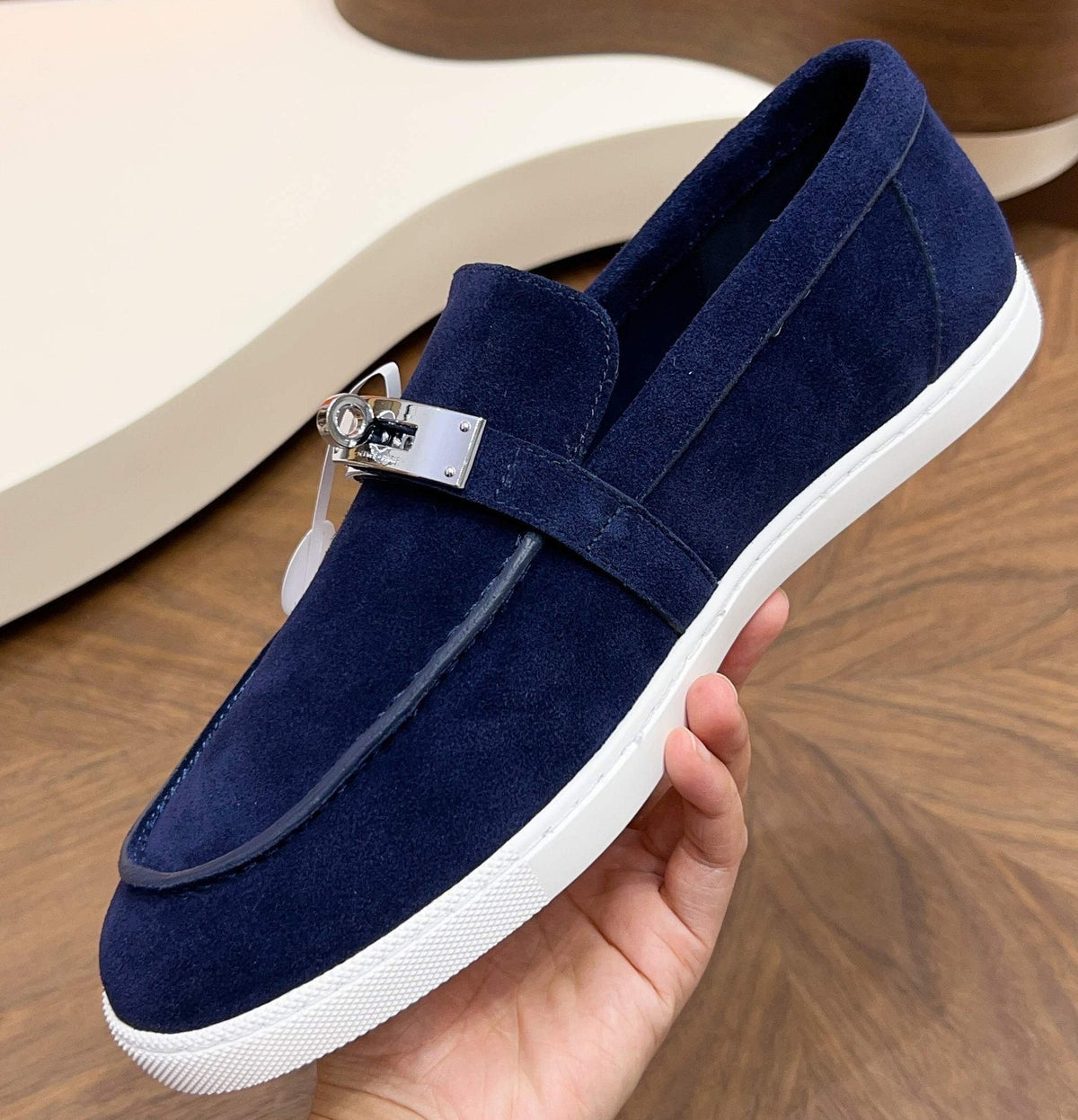Hermès Men's Textured Bar Loafers